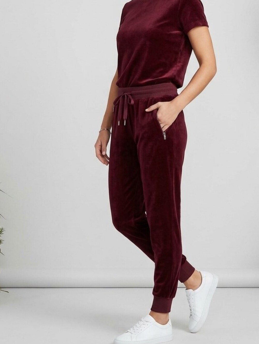 Lauren Ralph Lauren Jogger Velvet Drawstring  Burgundy/Wine Super Soft XS